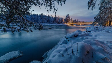 Freeze River in Winter 4K Photo