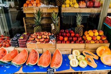 Fruits on Store Shelf