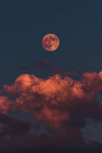 Full Moon and Cloud in Sky