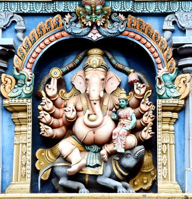 Ganesha Statue in Building Wallpaper