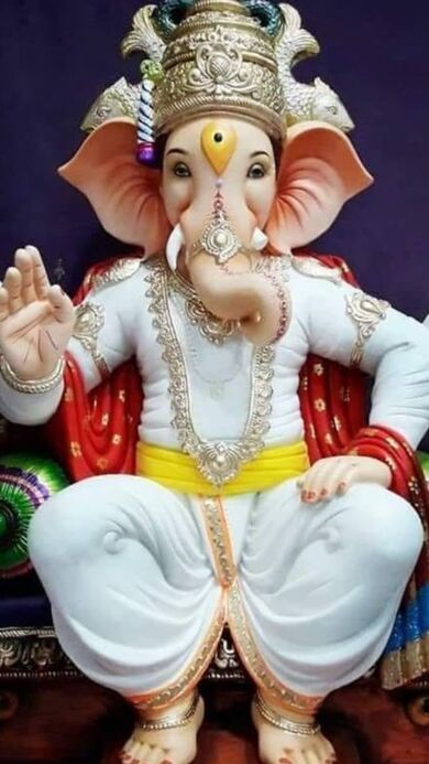 Ganesha with White Dress Pic