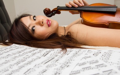 Girl Sleep with Guitar