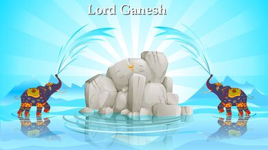 God Ganesh Idol From Stone Creative wallpaper