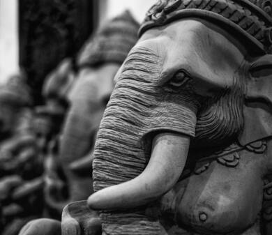 God Ganesha Black and White Image