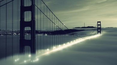 Golden Gate Bridge at Night View in California