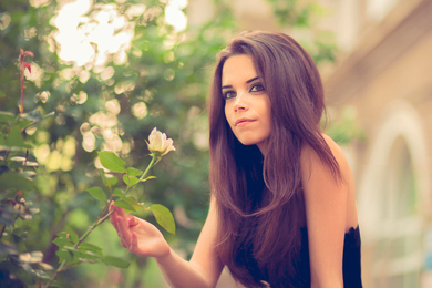 Gorgeous Girl Posing With Flower