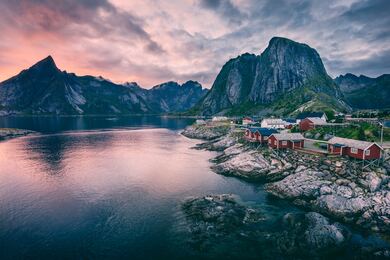 Hamnoy Village in Moskenesoya Norway