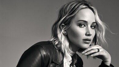 Jennifer Lawrence American Actress Black and White 4K Image