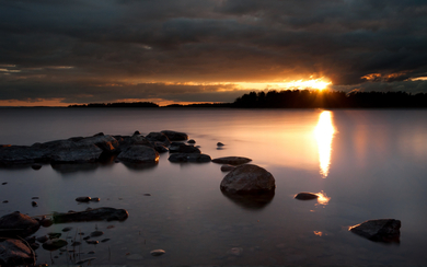 Lake and Sunset Landscape