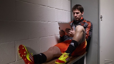 Lionel Messi Reading On Tablet
