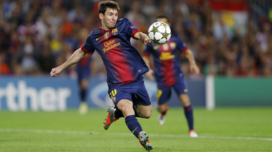 Lionel Messi Striking Football