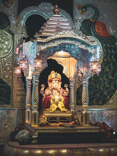 Lord Ganesha Temple with Light