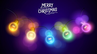Merry Christmas Lights Background Wallpaper