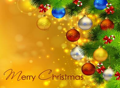 Merry Christmas Yellow Background Pics