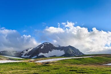 Mountain View With Clouds