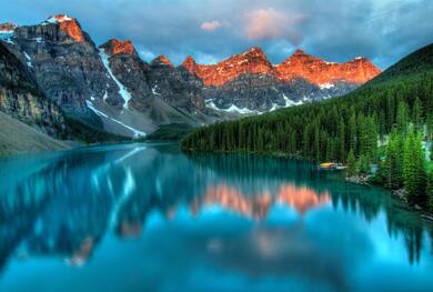 Nature Image of River with Mountain and Tree