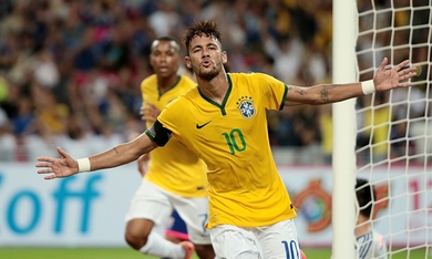 Neymar Jr Celebrating After Scoring Goal