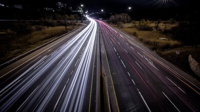 Night Highway Light Streaks