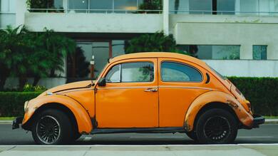 Orange Old Modeled Car