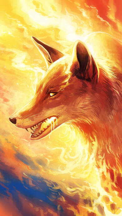 Painting of Glowing Fox