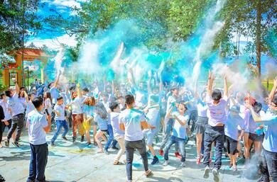 Peoples Playing With Colours in Festival