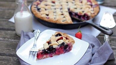 Pie Blueberries and Milk