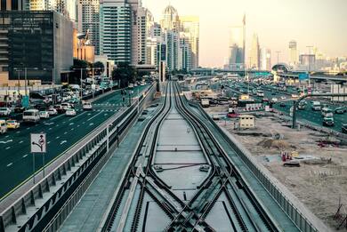 Railway Track Between City