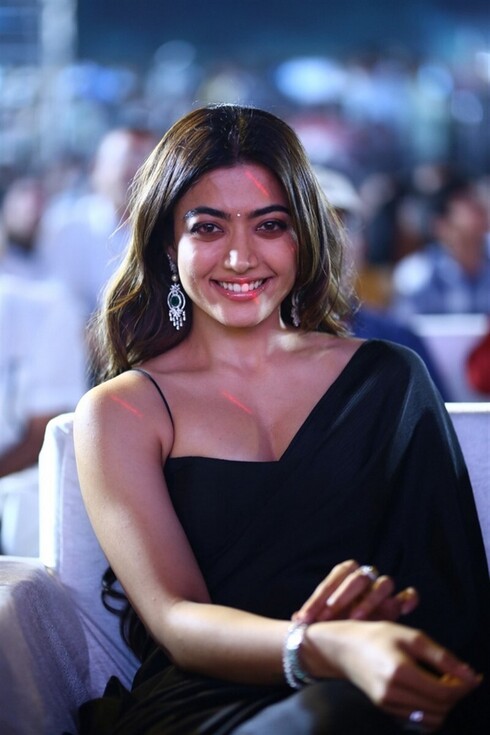 Rashmika Mandanna in Black Saree