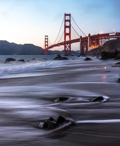 Red and Brown Golden Gate Bridge Mobile Image