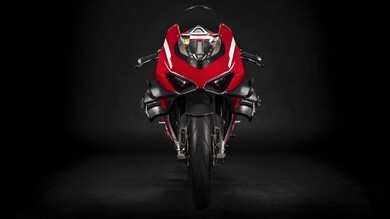Red Ducati Bike with Black Background