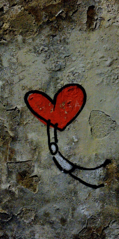 Red Heart Cartoon Paint on Floor
