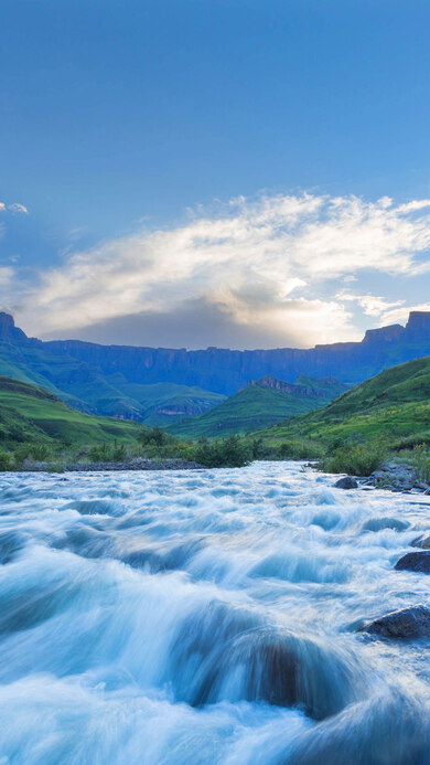 River from Mountain Photo