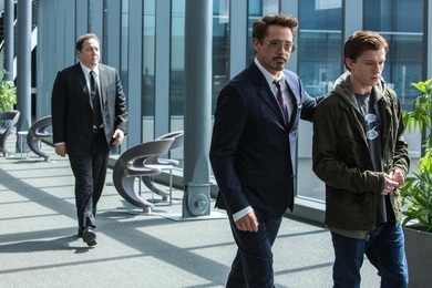 Robert Downey Jr With Peter Parker 4K Movie Wallpaper