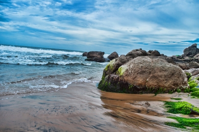 Sea Beach with Cliff