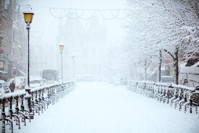 Snow on Street During Winter Days