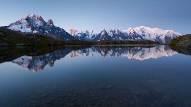 Snowy Mountain and Lake View