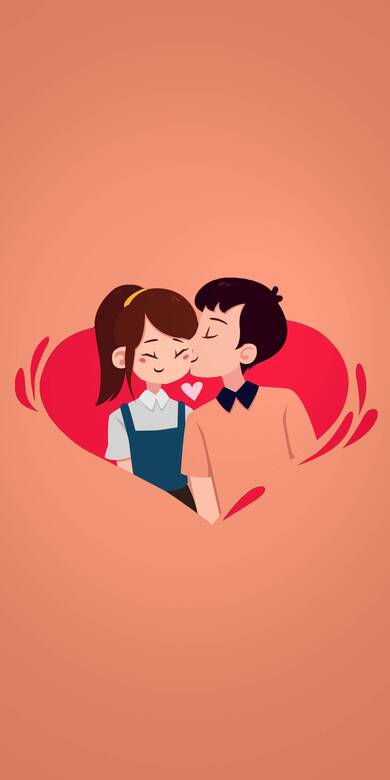 Student Boy Kiss to Girl Mobile Image