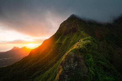 Sun is Rising Behind The Mountain