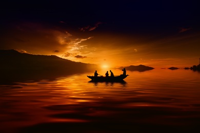 Sunset Boating View