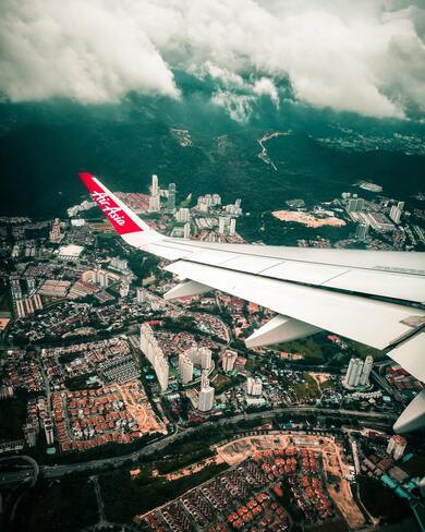 Top View of a City From Plane