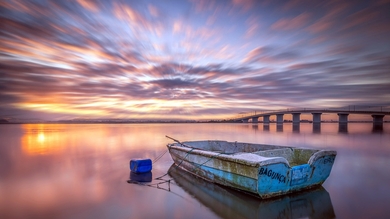 Vehicles Boat Staning Alone Under Sunset HD Wallpaper