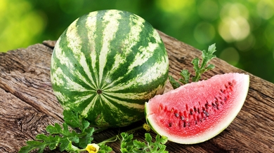 Watermelon on Table HD Wallpaper