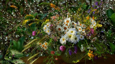 White Flower in Garden Wallpaper