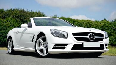 White Mercedes Benz Convertible Coupe 4K Wallpaper