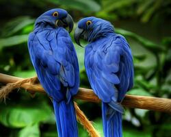 2 Blue Macaw Bird Image