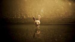 3D Brown Rabbit Wallpaper