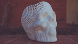 3D White Human Skull 5K