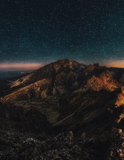 Abstract Mountain at Night