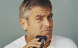 Actor George Clooney Shaving Beard