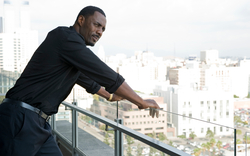Actor Idris Elba in Wear Black Shirt